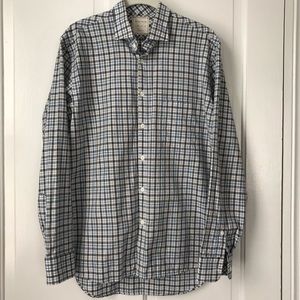 Billy Reid Blue and White Plaid long sleeved shirt